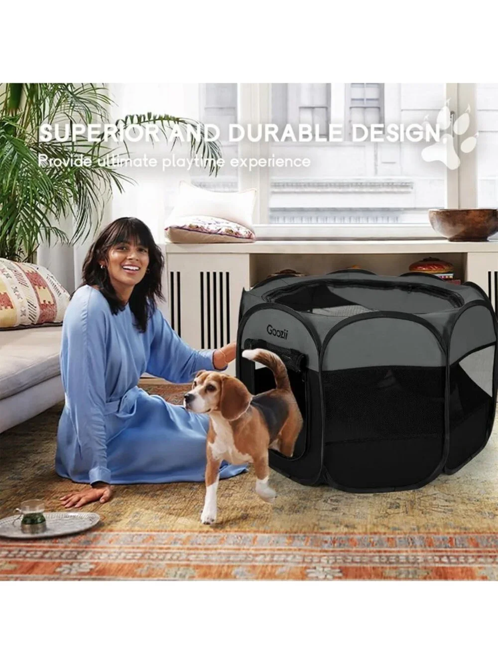 Portable Pet Playpen for Small Dogs & Cats - Foldable Indoor/Outdoor Tent
